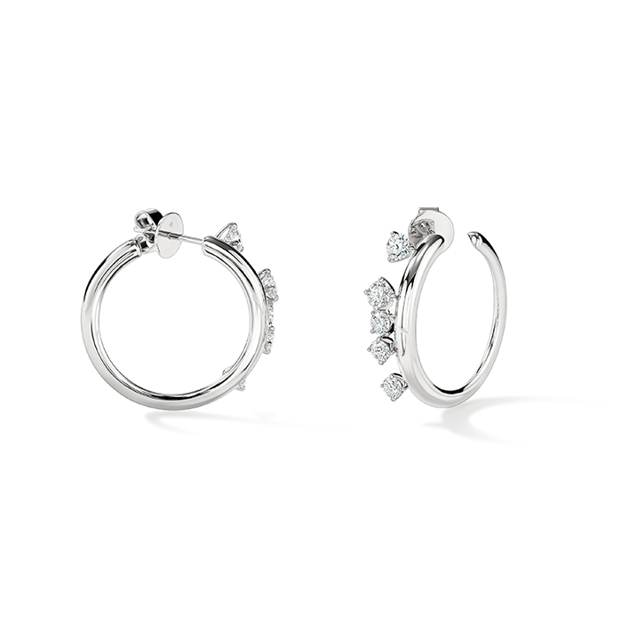 Barre Floating Diamond Small Hoops