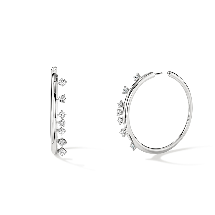 Barre Floating Diamond Medium Hoops