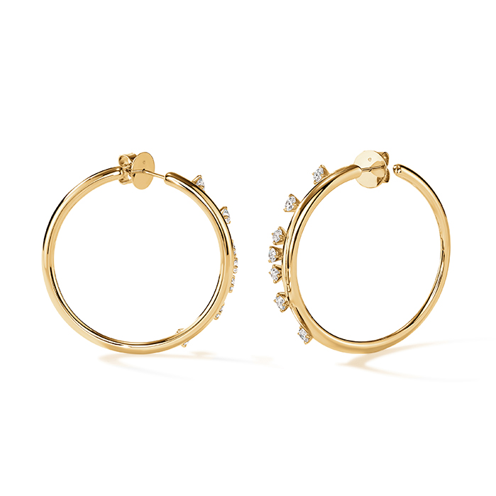 Barre Floating Diamond Medium Hoops